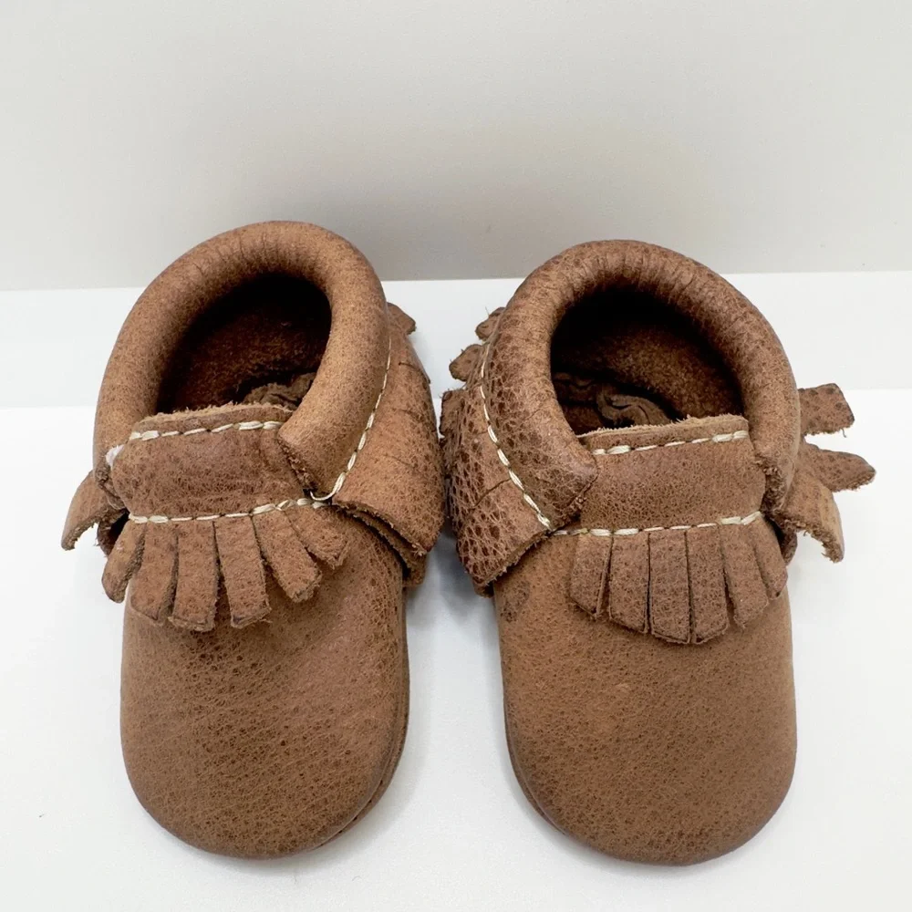Freshly Picked Brown Moccasins Baby Fringed Soft Soles Unisex
